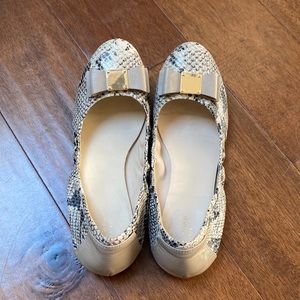 Cole Han Tali Bow Snake Print Ballet Flats